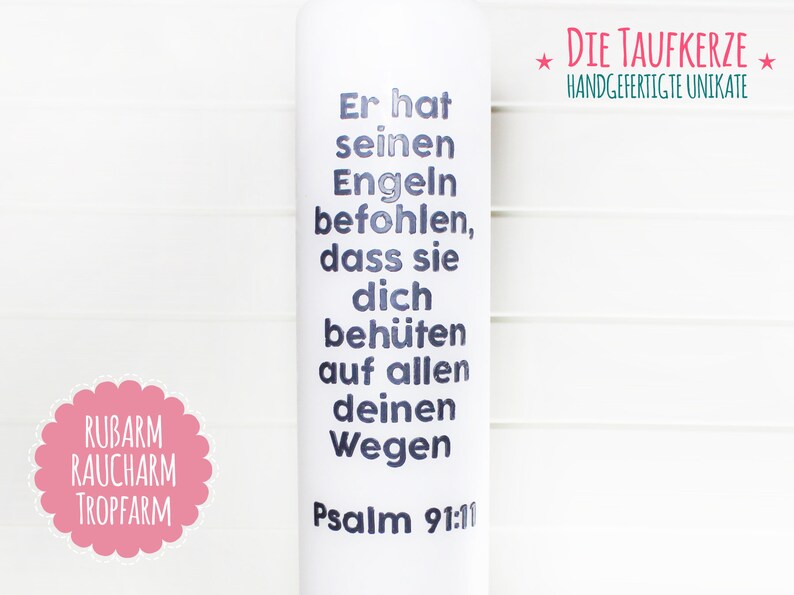 Taufkerze, Taufspruch Bild 3