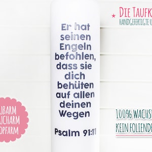 Taufkerze, Taufspruch Bild 1