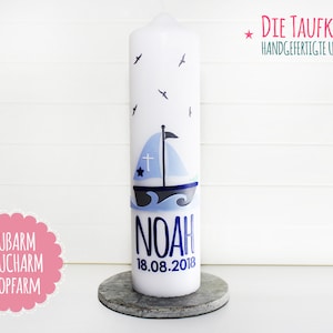 Taufkerze Jungen, Mädchen, Kommunionkerze, Arche Noah Bild 4