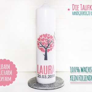 Baptismal candle girl, baptism, communion candle, tree of life image 3