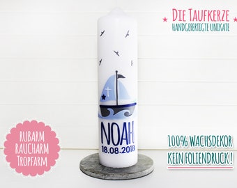 Taufkerze Jungen, Mädchen, Kommunionkerze, Arche Noah