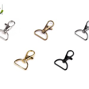 10 x carabiner carabiner hooks 25 mm color choice silver, gold (light) or old brass color, rotatable