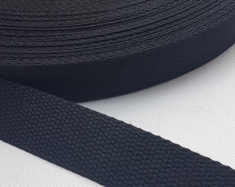 1,40EUR/meter 5 m webbing polycotton black 30 mm