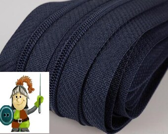 0.65 EUR/meter 5 m endless zipper dark blue +10 zippers