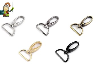 10x carabiner snap hooks oval 25 mm choice of colors