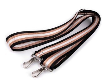 1x handbag strap black + copper bag strap with 2 carabiners