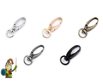 10 x carabiner snap hooks 10 mm oval different colors rotatable