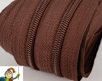 0.70 EUR/meter 5 m endless zipper 5 mm brown 10 zippers