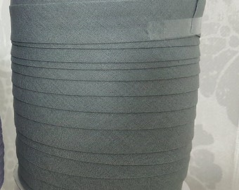 0.22 EUR/meter 1 roll 91 m bias binding gray cotton folded binding tape