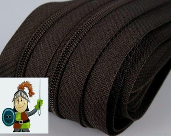 0.65 EUR/meter 5 m endless zipper brown + 10 zippers