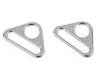 10 x Triangel Ring 30mm Durchzug Dreieck Rahmen m. Steg silber