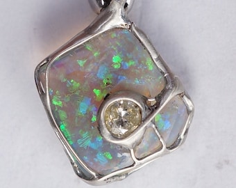 Opal Diamond Pendant