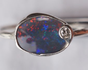 Opal Diamond Ring
