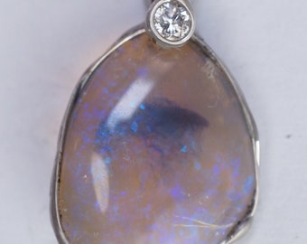 Opal Diamond Pendant