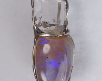 Opal Herkimer Diamond Pendant