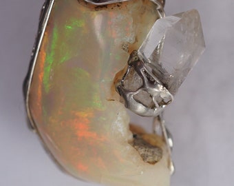 Welo Opal Herkimer Diamant Anhänger