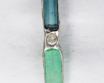 Tourmaline Emerald Diamond Pendant