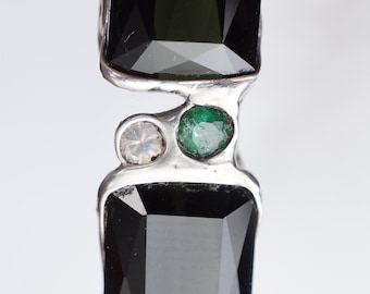 Tourmaline Emerald Diamond Pendant