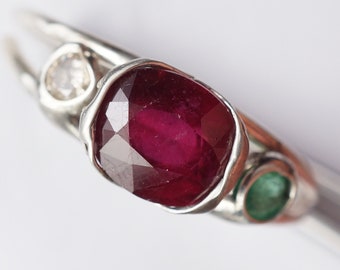 Rubin Smaragd Diamant Ring