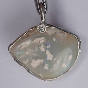 Opal emerald diamond pendant