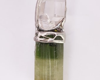 Tourmaline Herkimer Diamond Pendant