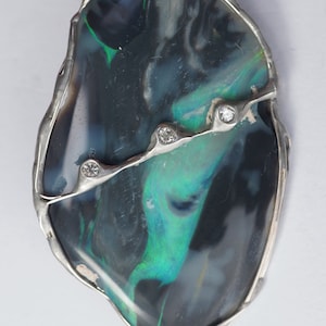 Opal emerald diamond pendant