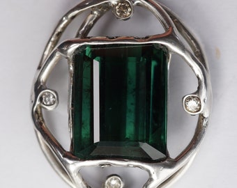 Tourmaline Diamond Pendant