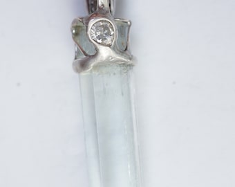 Aquamarine Diamond Pendant