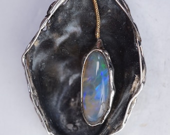 Shell opal pendant
