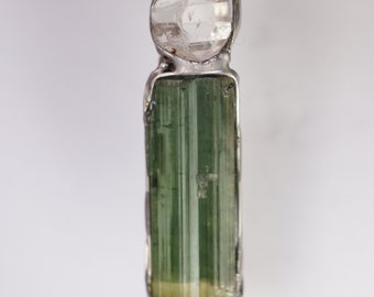 Tourmaline Herkimer Diamond Pendant