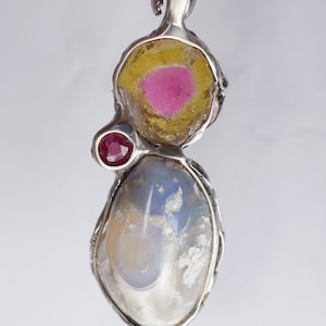 Tourmaline Opal Ruby Amulet