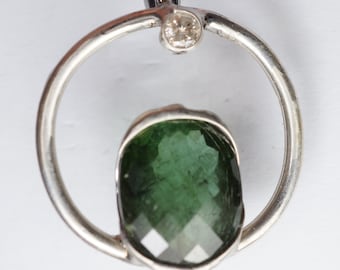 Tourmaline Diamond Pendant