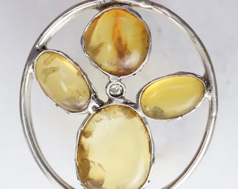 Amber Diamond Pendant