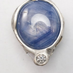 Star Sapphire Diamond Pendant