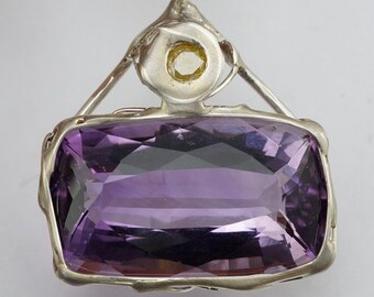 Amethyst Diamond Pendant