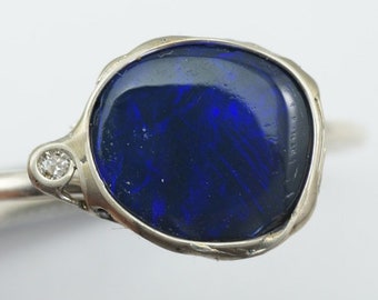 Schwarzer Opal Diamant Ring