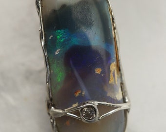 Opal Diamond Pendant