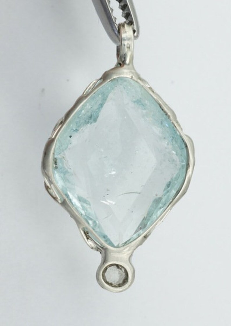 Aquamarine Diamond Pendant image 2