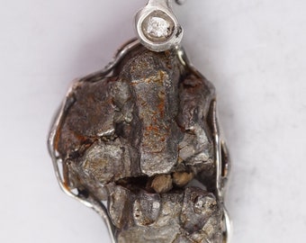 Meteorite Diamond Pendant