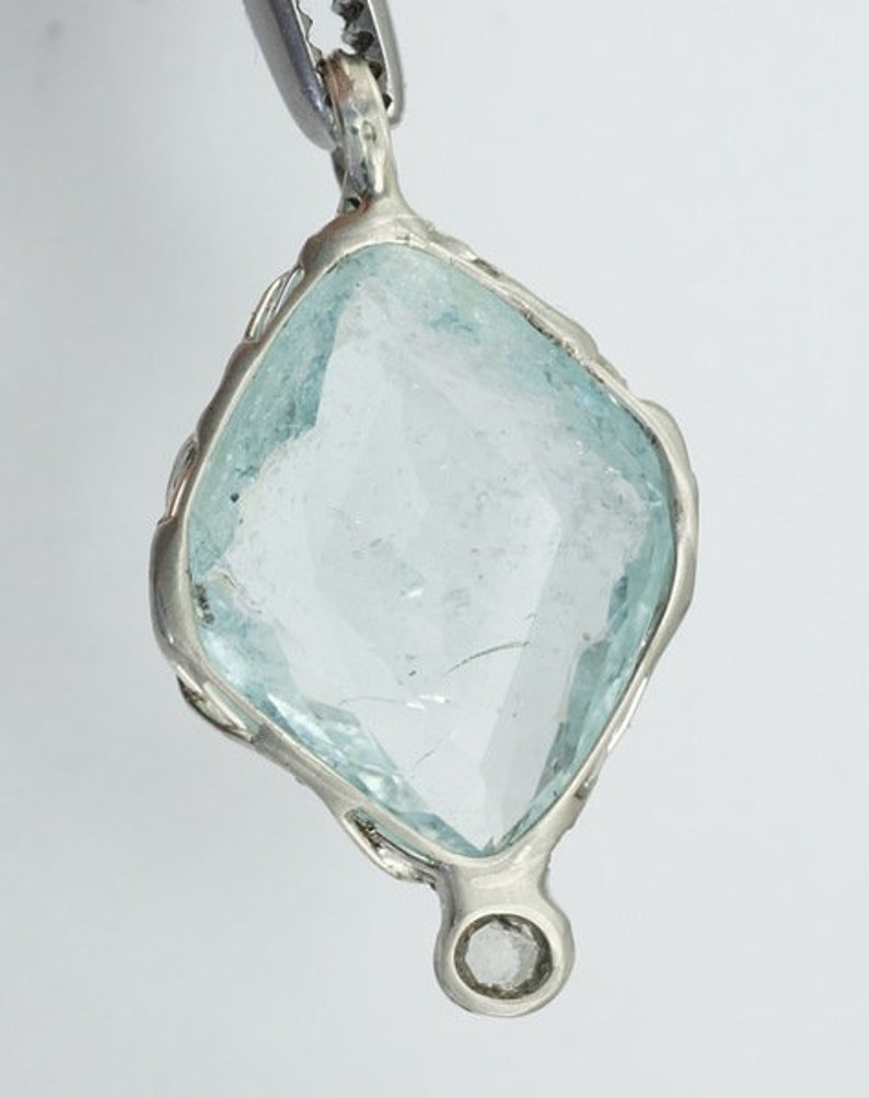 Aquamarine Diamond Pendant image 1