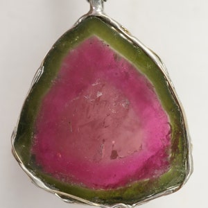 Watermelon Tourmaline Diamond Pendant