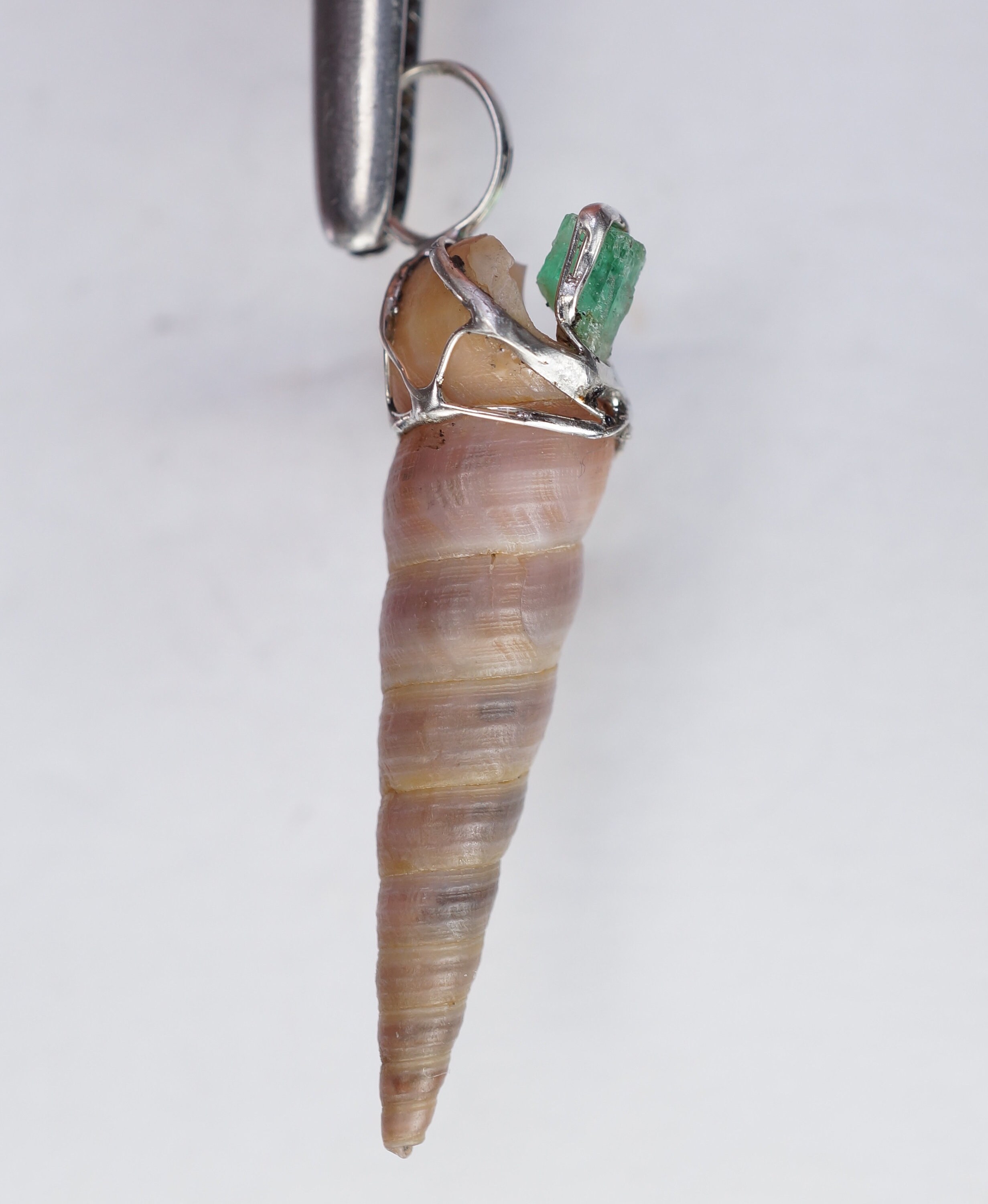 Shell Emerald Pendant - Etsy