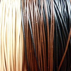 1 m leather strap, 1.5 mm, black, brown or natural!