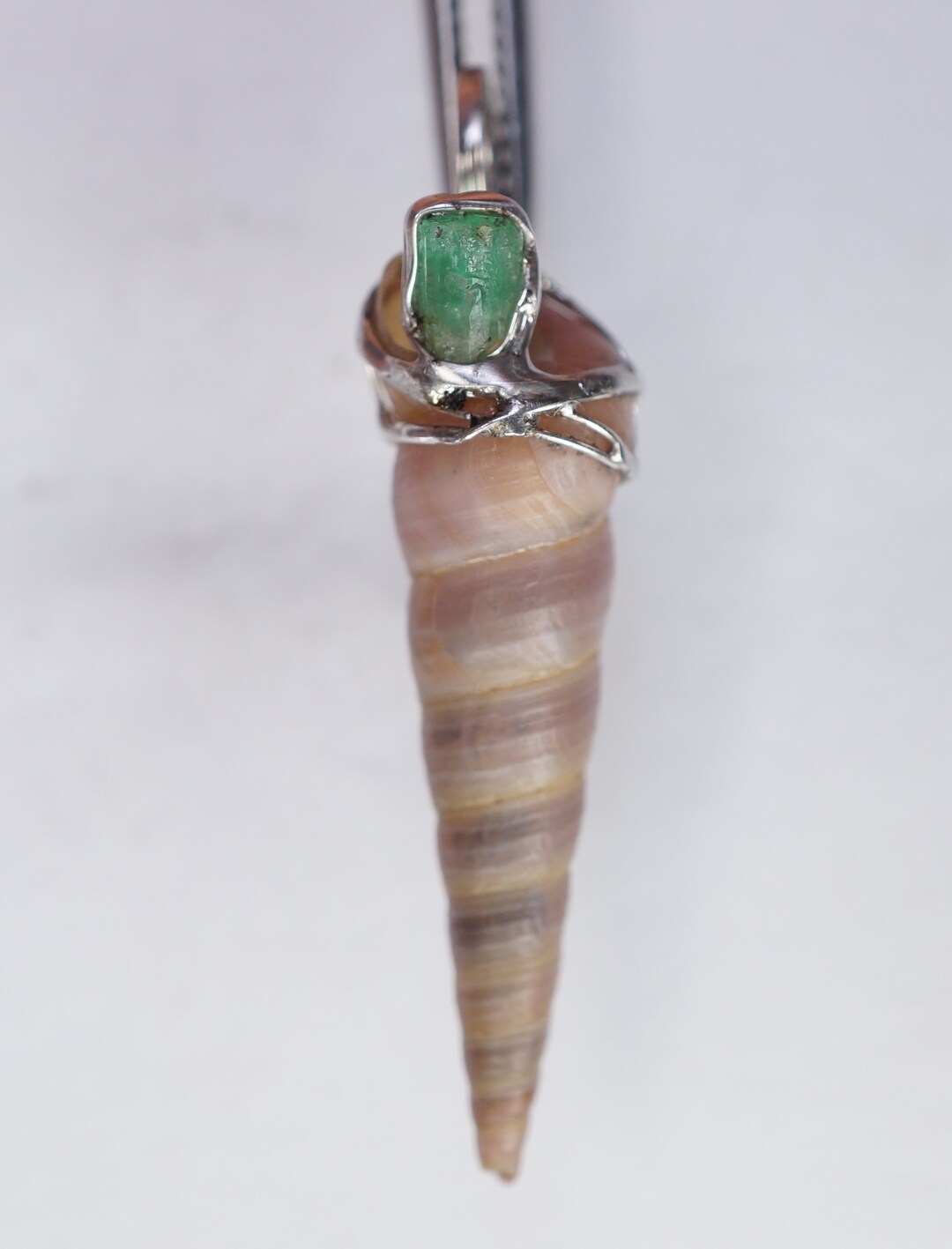 Shell Emerald Pendant - Etsy