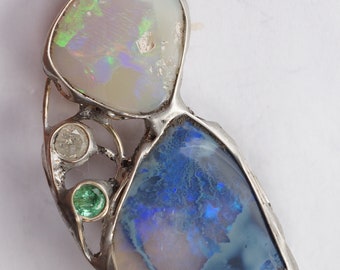 Opal Diamond Pendant