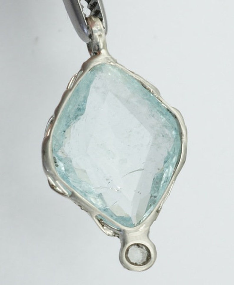 Aquamarine Diamond Pendant image 3