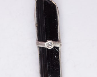 Black Tourmaline Diamond Pendant