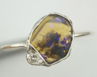 Schwarzer Opal Diamant Ring