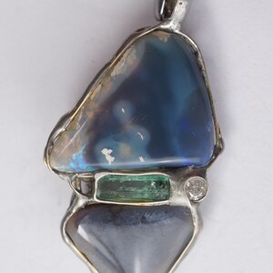 Opal Emerald Diamond Pendant