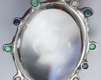 Ciondolo di diamanti zaffiro rubino smeraldo
